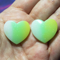 Lime Sherbet TieDye Heart Cabochon - S10