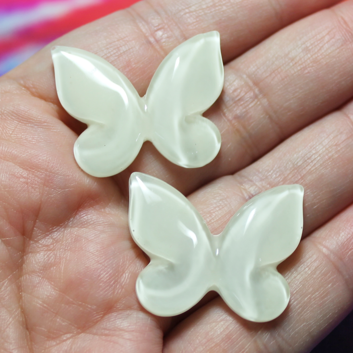 White Butterfly Cabochon  - S113