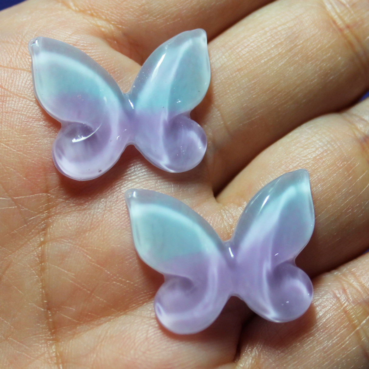 Duo-Toned Blue/Purple Butterfly Cabochon  - S118