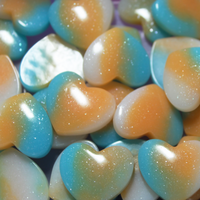 Turquoise Sands TieDye Heart Cabochon - S12