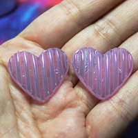 Grape Jelly Heart Resin Cabochons - S14