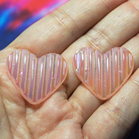 Strawberry Jelly Heart Resin Cabochons - S15