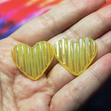 Lemon Jelly Heart Resin Cabochons - S16