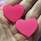 Raspberry Sorbet Frosted Heart Acrylic Slab - S49