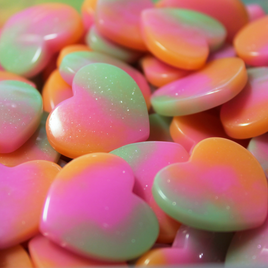 Neon TieDye Heart Cabochon - S7