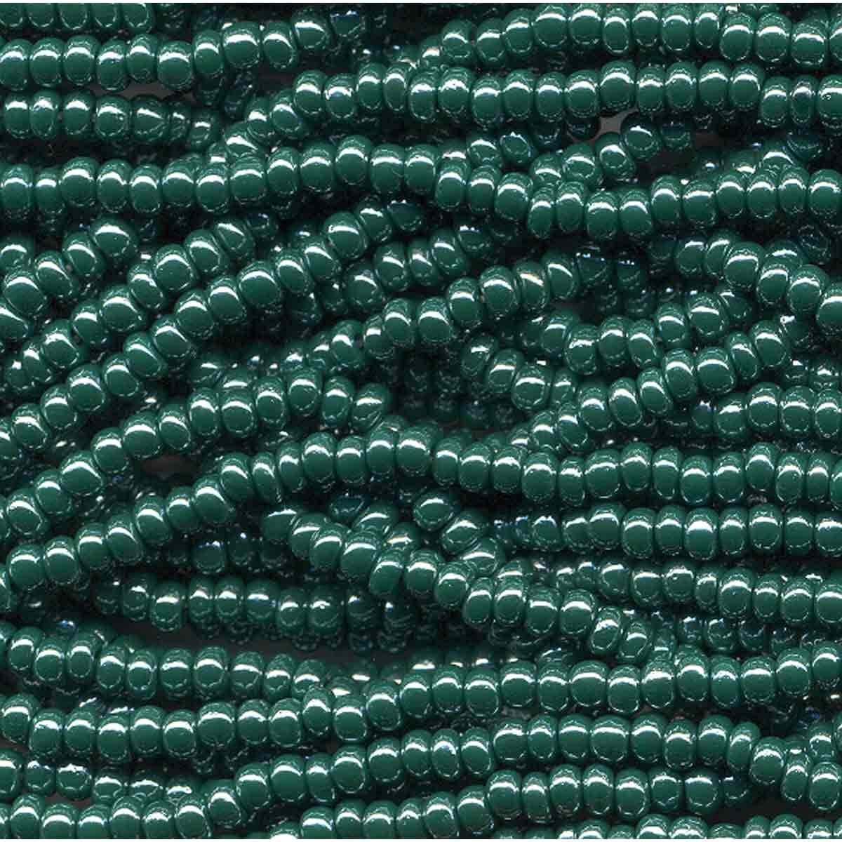 11/0 Czech Opaque Dark Green Luster - 11-121