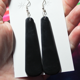 Synthetic Black Onyx Slab Earrings - SD43