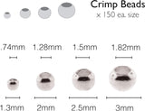 Crimp Bead Assortment - Silver Plated Round