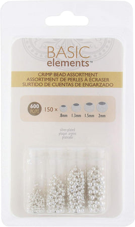 Crimp Bead Assortment - Silver Plated Round