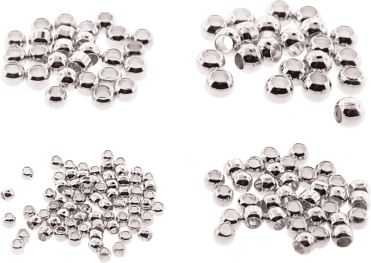 Crimp Bead Assortment - Silver Plated Round