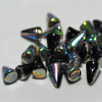 5x8mm Spike (24 pcs) Black Vitrail  ~ Spike 56