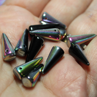 7x17mm Spike (12 pcs) Black Vitrail  ~ Spike 60