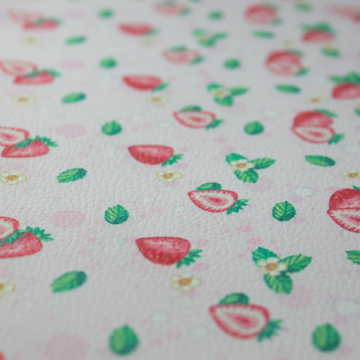 Faux Leather Sheet - Strawberry Fields - 48