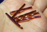 30mm Twist Bugles - Transparent Smoked Topaz Rainbow - T30D