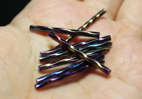 30mm Twist Bugles - Purple Metallic Iris Rainbow - T30M