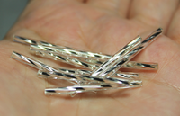 30mm Twist Bugles - Silver Lined Crystal Clear - T30N