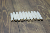 1 & 1/2" White Carved Hairpipe Beads 10 pieces - HP 11
