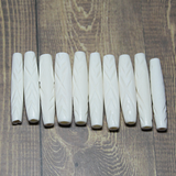 1 & 1/2" White Carved Hairpipe Beads 10 pieces - HP 11