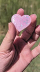 1 1/4" Baby Pink Thunder-Heart Glitter Cabochons - P135