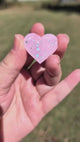 1" Baby Pink Thunder-Heart Glitter Cabochons - P132