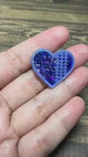 1" Blue Thunder-Heart Glitter Cabochons - S5
