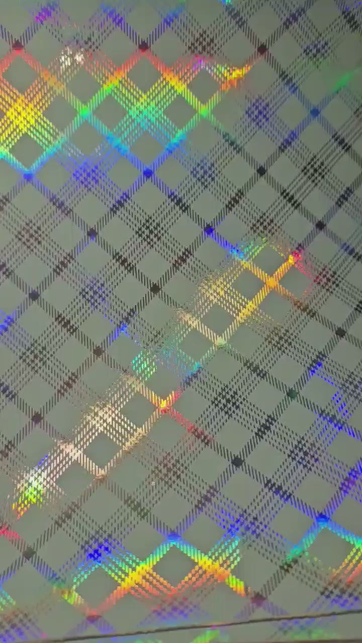 Faux Leather Sheet - Blue Halo Plaid - 12