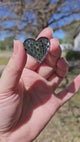 1" Black Checkerboard Heart Mirror Cabochon - S18