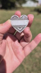 1 1/4" White Love Basket Heart Glitter Cabochons - P137
