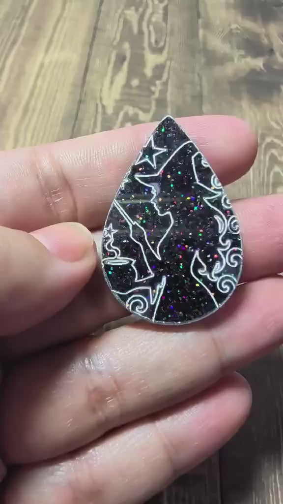 1.5" Samantha's Spell -  Acrylic Teardrop Cabochons - S234