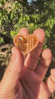 1" Orange Thunder-Heart Glitter Cabochons - S10