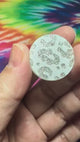 1" White Cheetah Acrylic Glitter Circle Cabochons - S123