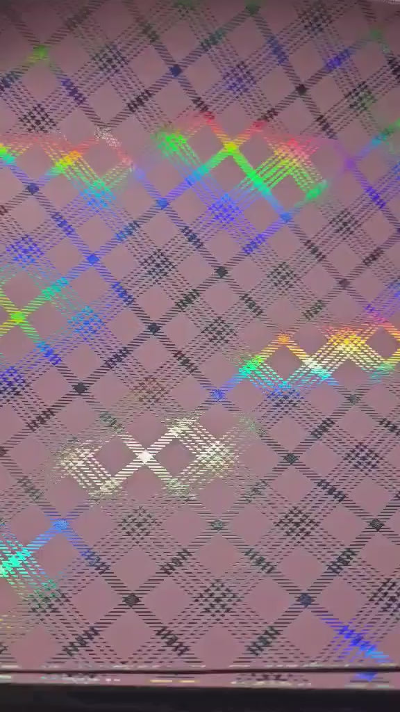 Faux Leather Sheet - Pink Halo Plaid - 2