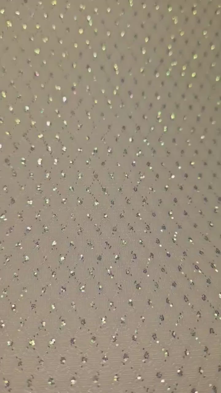 Faux Leather Sheet - White Glitter Rhombus - 5