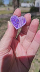 1" Purple Thunder-Heart Glitter Cabochons - S4