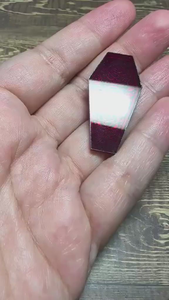1 1/2" Immortal Red Rose Mirror Cabochons - P107