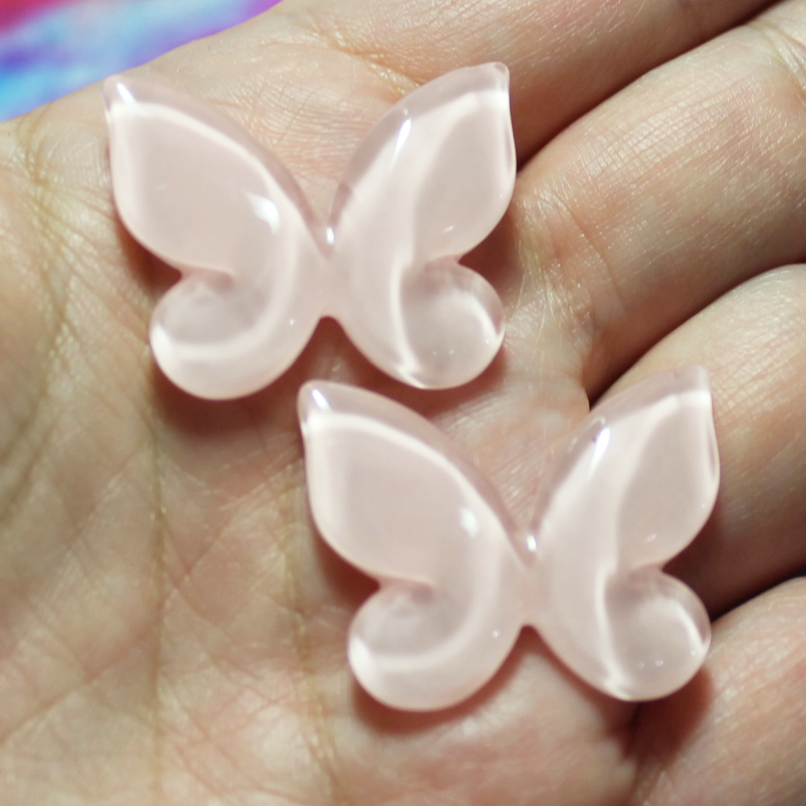 Baby Pink Butterfly Cabochon  - S111