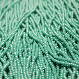 11/0 Czech Opaque Turquoise Green Luster - 1155