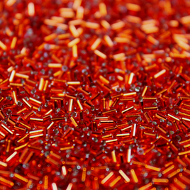 3mm Straight Bugles - Silver Lined Red  - 11