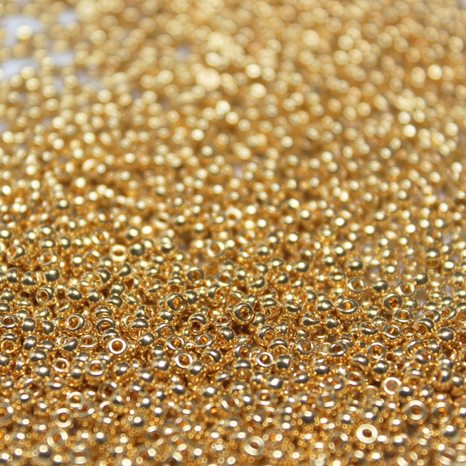 24K Gold Plated ~ 11/0 JSB 465 Japanese Seed Beads