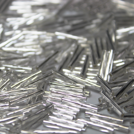 12mm Twist Bugles - Silver Lined Crystal - 1