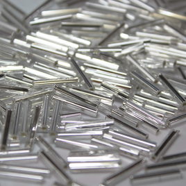 30mm Straight Bugles  - Silver Lined Crystal - B02
