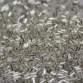 Silver Lined Crystal Bugles ~ 3mm 1