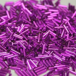 6mm Straight Bugles - Silver Lined Grape - 27