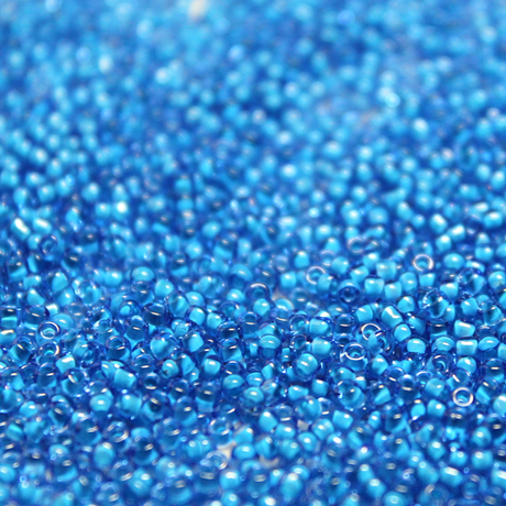 White Lined Sapphire Blue  - 11/0 JSB 387D Japanese Seed Beads