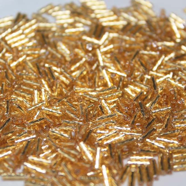 Silver Lined Gold Bugles ~ 6mm SPIRAL 3A