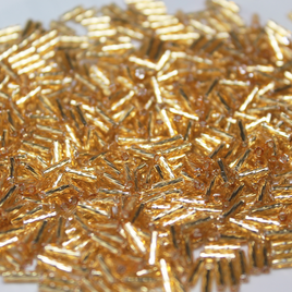 6mm Spiral Bugles - Silver Lined Gold  - 3A