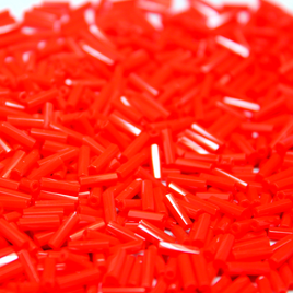 6mm Straight Bugles - Opaque Red - 408