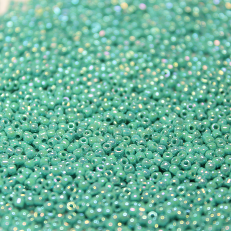 Opaque Turquoise Green AB ~ 11/0 JSB 430R Japanese Seed Beads