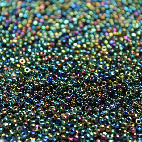 Opaque Black AB ~ 11/0 JSB 455 Japanese Seed Beads