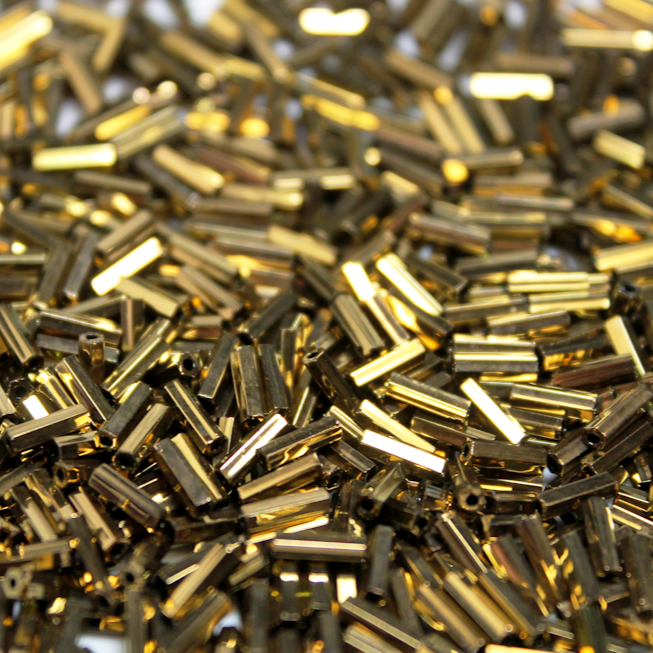 Metallic Dark Bronze Bugles ~ 6mm STRAIGHT 457